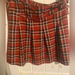 Red Plaid SHEIN Curve Skirt 1XL